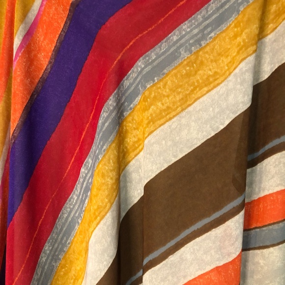 Lauren Ralph Lauren Multicolor Diagonal Stripes High Waist A-line MIDI Skirt - Picture 8 of 11